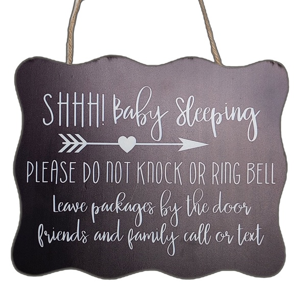 “Shhh baby sleeping” front door sign - Picture 3 of 8